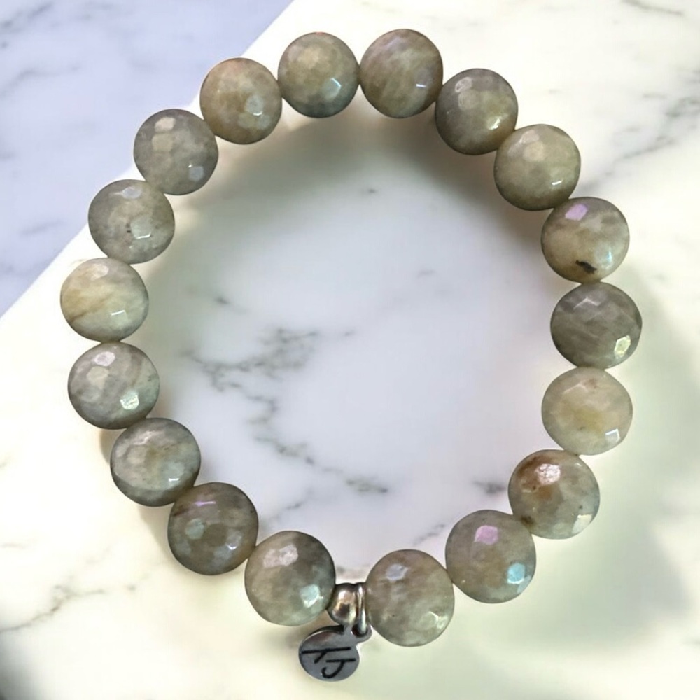 T. Jazelle Dreamers Stretchy Stacker Bracelet with Labradorite Gemstones  NWOT